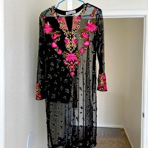 Mina hassan medium black shalwar  kameez